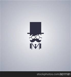 mustache guy theme. adorable mustache guy theme vector art illustration