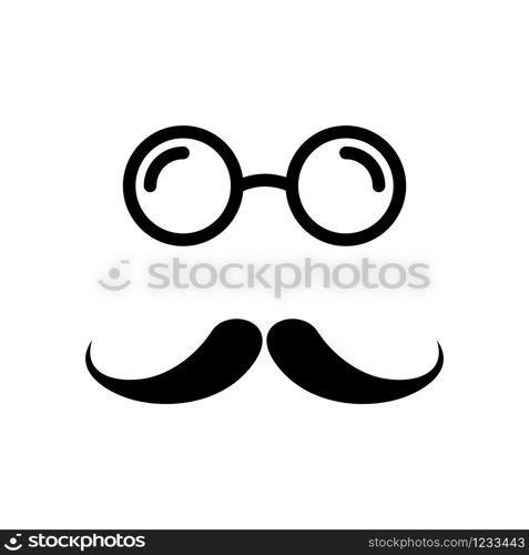 Mustache icon vector design template isolated on white background