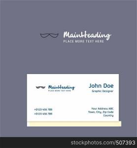 Mustache logo Design with business card template. Elegant corporate identity. - Vector