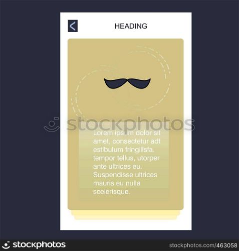Mustache mobile vertical banner design design. Vector