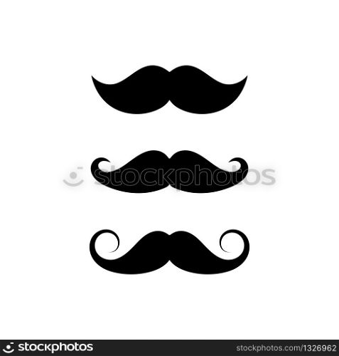Mustache set of three styles. Mustache sign symbol on white background. Vector illustration EPS 10