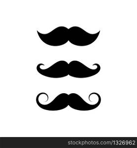 Mustache set of three styles. Mustache sign symbol on white background. Vector illustration EPS 10