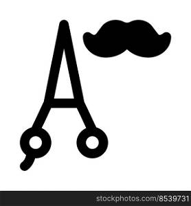 Mustache styling at Salon with a scissor