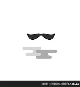 Mustache Web Icon. Flat Line Filled Gray Icon Vector