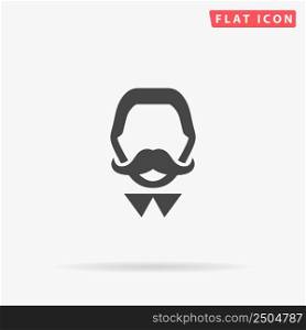 Mustached Man flat vector icon. Hand drawn style design illustrations.. Mustached Man flat vector icon. Hand drawn style design illustrations