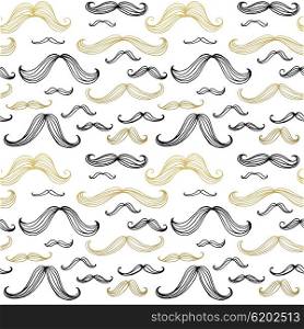 Mustaches seamless pattern. Hand drawn elements. Vector illustration. Mustaches seamless pattern. Hand drawn elements. Vector illustration EPS10
