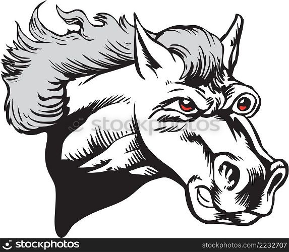 Mustang Mascot Head Vector Illustration