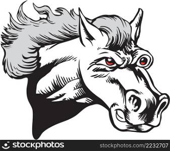 Mustang Mascot Head Vector Illustration