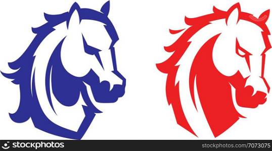 Mustang sport mascot. Horse head logotype. Label. Emblem