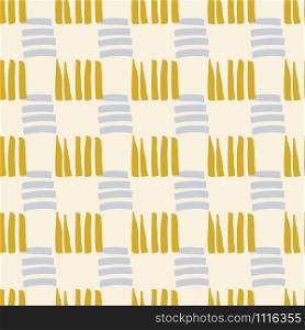 Mustard and grey modern seamless pattern with hand drawn texture background. Design for wrapping paper, wallpaper, fabric print, backdrop. Vector illustration.. Mustard and grey modern seamless pattern with hand drawn texture background.