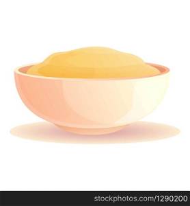 Mustard bowl icon. Cartoon of mustard bowl vector icon for web design isolated on white background. Mustard bowl icon, cartoon style