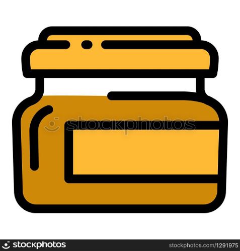 Mustard jar icon. Outline mustard jar vector icon for web design isolated on white background. Mustard jar icon, outline style