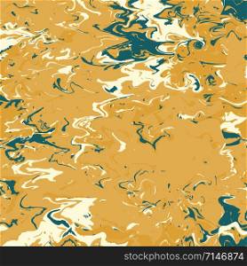 Mustard yellow and teal green marbling effect swirls trendy background. For design cover, invitation, flyer, poster, business card, design packaging. Vector illustration.. Mustard yellow and teal green marbling effect swirls