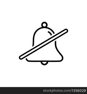 Mute Bell Icon Vector