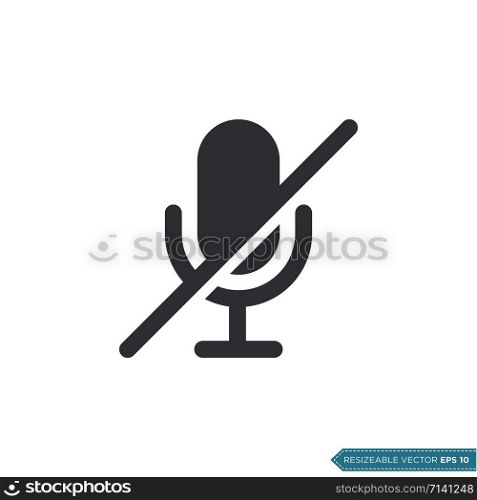 Mute Microphone Icon Vector Template Illustration Design