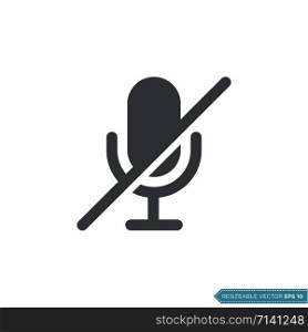 Mute Microphone Icon Vector Template Illustration Design