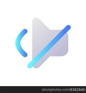 Mute sound pixel perfect flat gradient two-color ui icon. Silent mode. Smartphone ringtone off. Simple filled pictogram. GUI, UX design for mobile application. Vector isolated RGB illustration. Mute sound pixel perfect flat gradient two-color ui icon