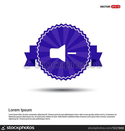 Mute volume Icon - Purple Ribbon banner