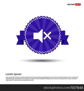 Mute volume Icon - Purple Ribbon banner