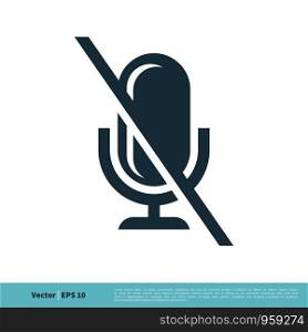 Muted Microphone Icon Vector Logo Template Illustration Design. Vector EPS 10.