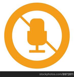 Muted microphone, illustration, vector on white background.
