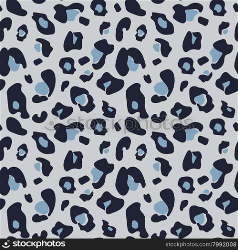 Muted seamless leopard pattern in shades of muted blue