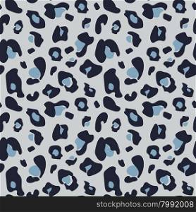Muted seamless leopard pattern in shades of muted blue