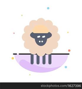 Mutton, Ram, Sheep, Spring Abstract Flat Color Icon Template