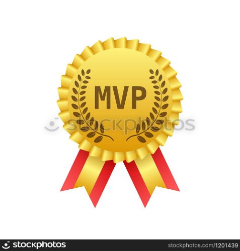 MVP gold medal award on white background. Vector stock illustration. MVP gold medal award on white background. Vector stock illustration.