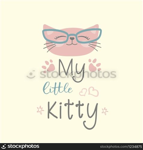 My little kitty,funny vector background