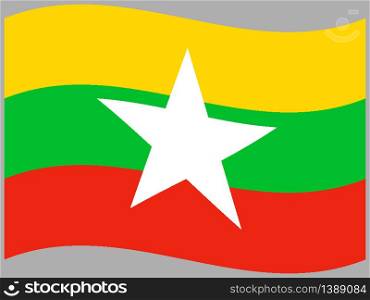 Myanmar National flag. original color and proportion. Simply vector illustration background, from all world countries flag set for design, education, icon, icon, isolated object and symbol for data visualisation
