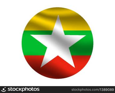 Myanmar National flag. original color and proportion. Simply vector illustration background, from all world countries flag set for design, education, icon, icon, isolated object and symbol for data visualisation