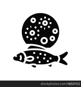 mycobacterium marinum fish glyph icon vector. mycobacterium marinum fish sign. isolated contour symbol black illustration. mycobacterium marinum fish glyph icon vector illustration