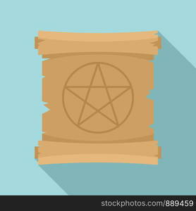 Mystery papyrus icon. Flat illustration of mystery papyrus vector icon for web design. Mystery papyrus icon, flat style