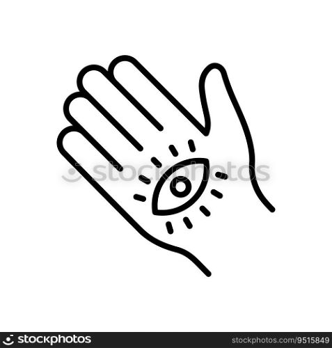 Mystic Hand Palm and All Seeing Eye Line Icon. Magic Providence Fatima Pictogram. Hamsa Egypt Esoteric Occult Amulet Outline Icon. Khamsa Conspiracy. Editable Stroke. Isolated Vector Illustration.. Mystic Hand Palm and All Seeing Eye Line Icon. Magic Providence Fatima Pictogram. Hamsa Egypt Esoteric Occult Amulet Outline Icon. Khamsa Conspiracy. Editable Stroke. Isolated Vector Illustration