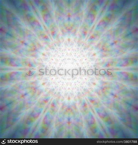 Mystic shiny dandelion mandala with optical aberrations