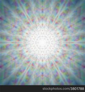 Mystic shiny dandelion mandala with optical aberrations