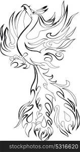 Mythical phoenix bird vector illustration