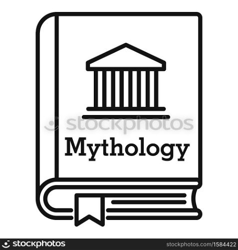 Mythology book icon. Outline mythology book vector icon for web design isolated on white background. Mythology book icon, outline style