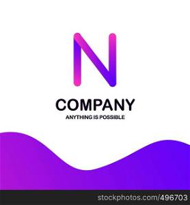 N company logo design with purple theme vector