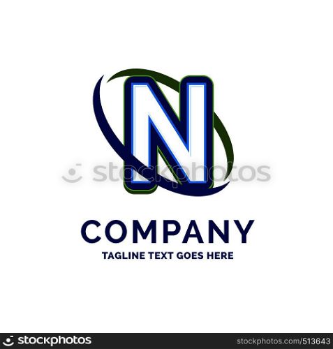 N Company Name Design. Logo Template. Brand Name template Place for Tagline. Creative Logo Design