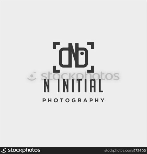 n initial photography logo template vector design icon element. n initial photography logo template vector design