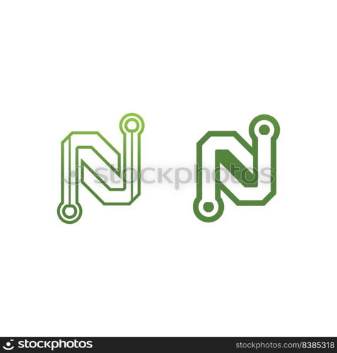 N Letter and font Logo Template vector icon illustration design