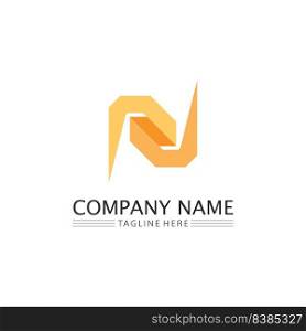N Letter and font Logo Template vector icon illustration design