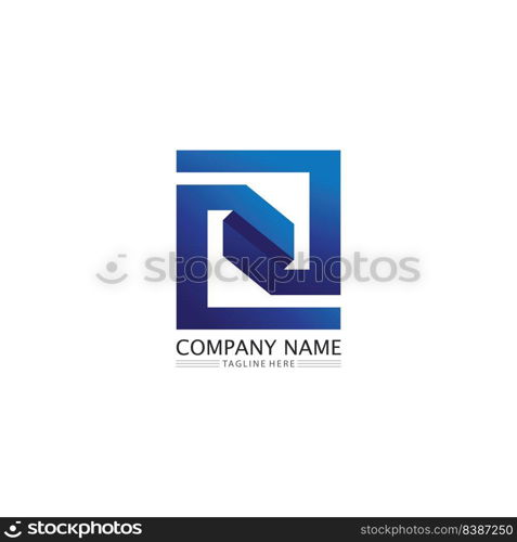 N letter and logo font company logo business and letter initial N design vector and letter for logo