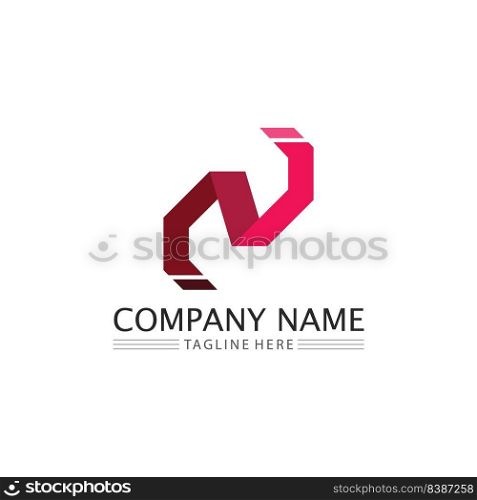 N letter and logo font company logo business and letter initial N design vector and letter for logo
