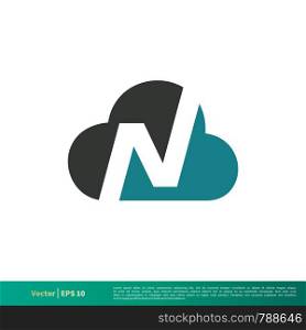 N Letter Cloud Logo Template Illustration Design. Vector EPS 10.