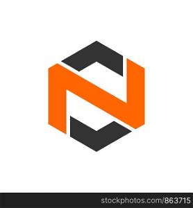 N Letter Hexagonal Logo Template Illustration Design. Vector EPS 10.