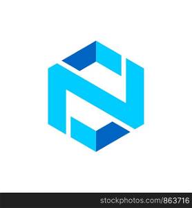 N Letter Hexagonal Logo Template Illustration Design. Vector EPS 10.