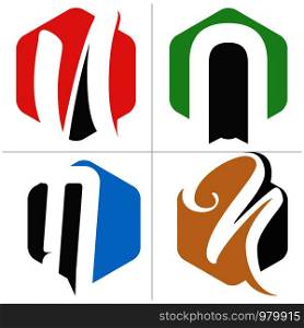 N letter logo design. Letter n in hexagonal shape vector illustration.